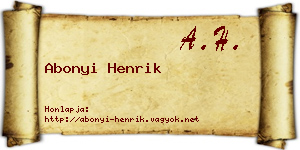 Abonyi Henrik névjegykártya