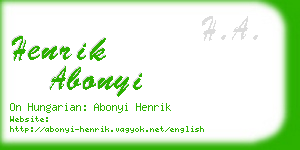 henrik abonyi business card